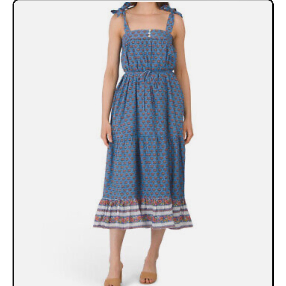 Cleobella Blue and Red Midi Dress